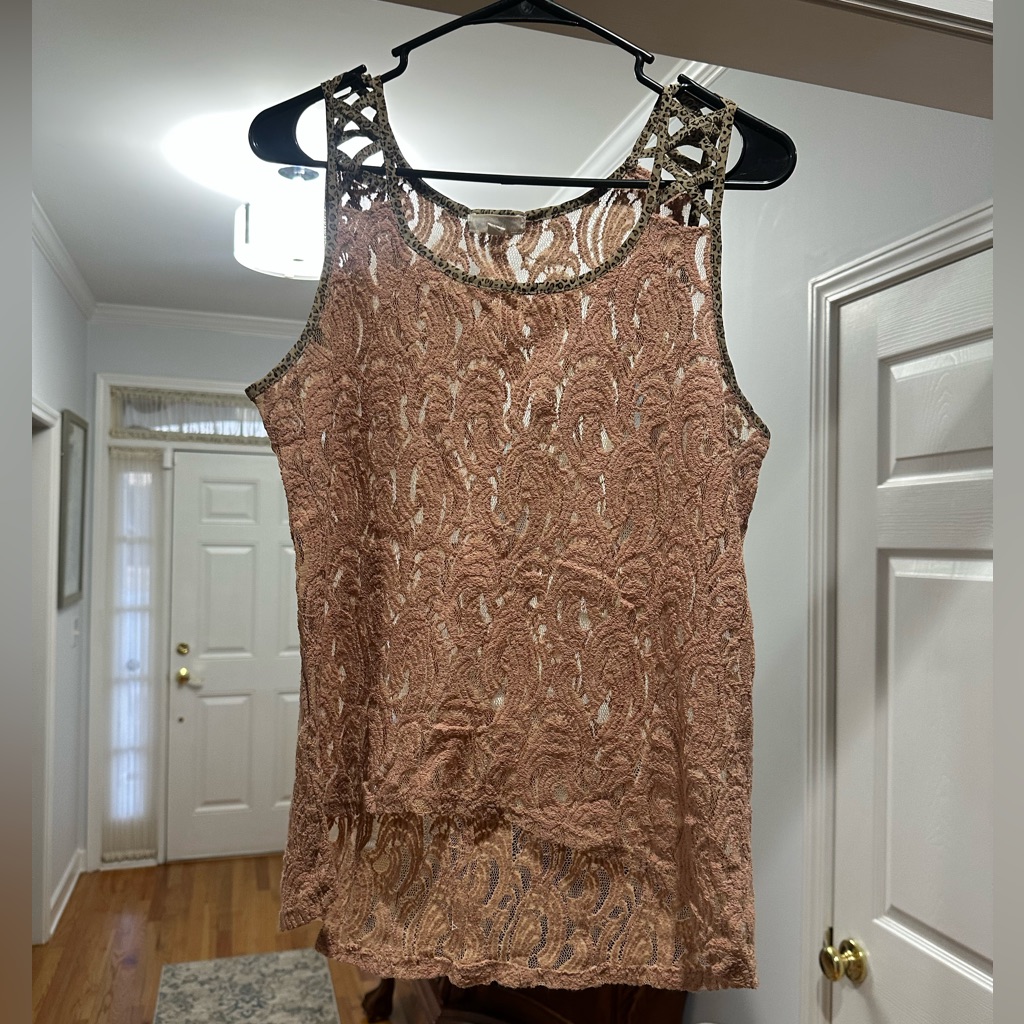 Elegant Lace Tan Top Size Large! Best Offer Accepted!